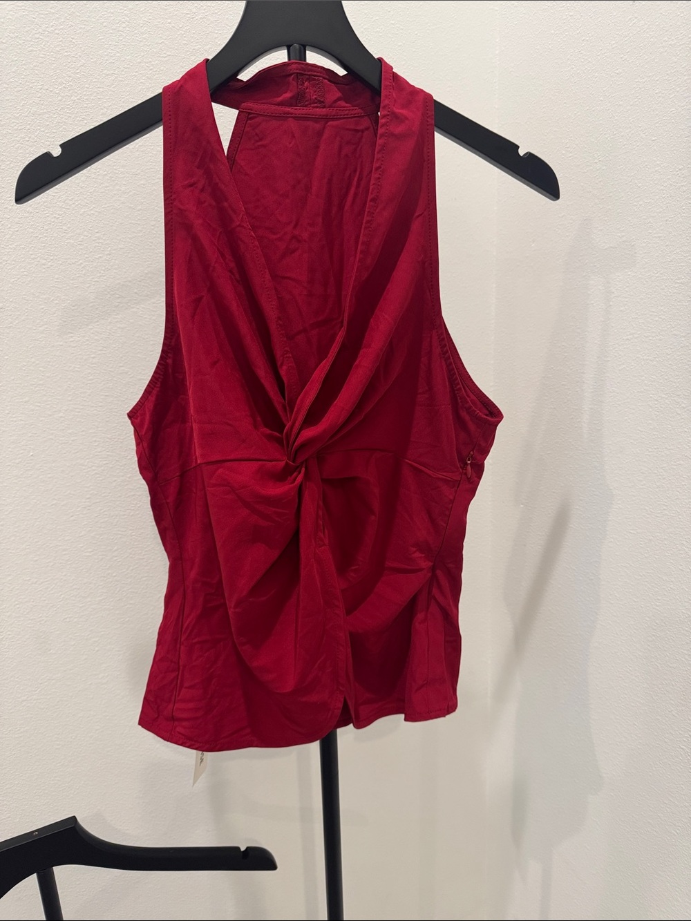 Commense Deep Red Twist-Back Racer Tank